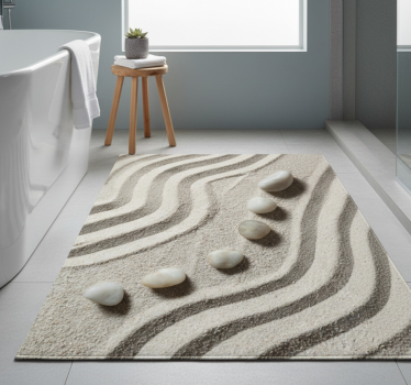 Bathroom mat vinyl shower enclosure zen path sand - TenStickers