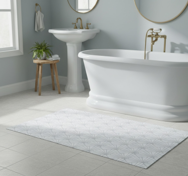 Bathroom mat with art deco white shells design - TenStickers
