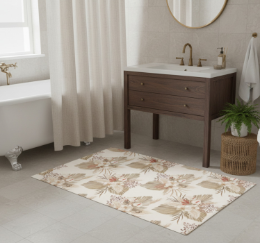 Bathroom mat with dried flowers and pampas grass - TenStickers