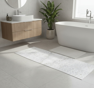 Bathroom mat with small gold marble tiles - TenStickers