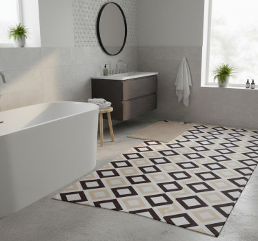 Bathroom mat with squared vintage cement pattern - TenStickers