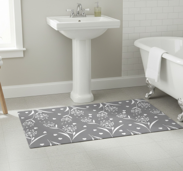 Bathroom mat with white dandelions design - TenStickers