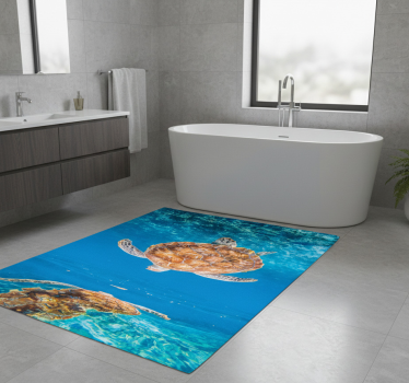 Beautiful turtle underwater bathroom mat - TenStickers
