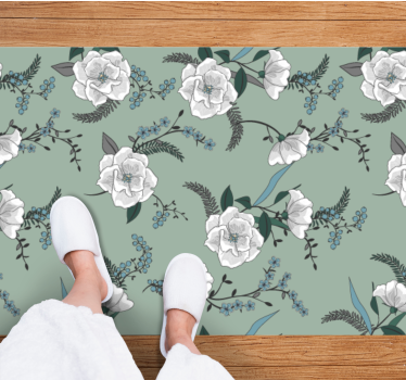 Beautiful white magnolia tree  flower rug - TenStickers
