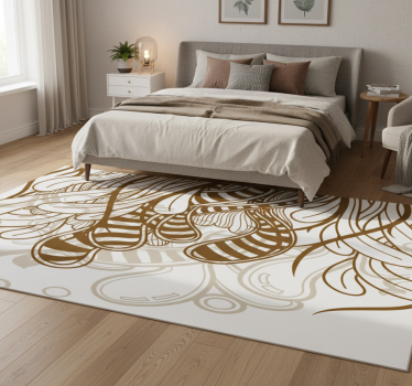 Bedroom carpet abstract plant vinyl decor - TenStickers