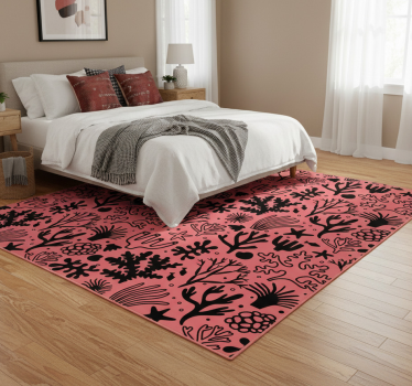 Bedroom carpet australian leaves in red and black - TenStickers