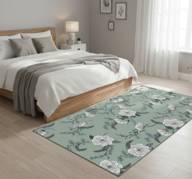 Bedroom carpet beautiful white magnolia tree - TenStickers