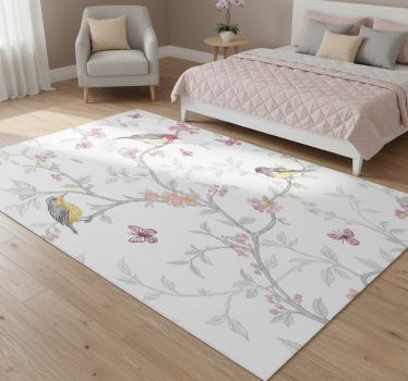 Bedroom carpet birds on branches design - TenStickers