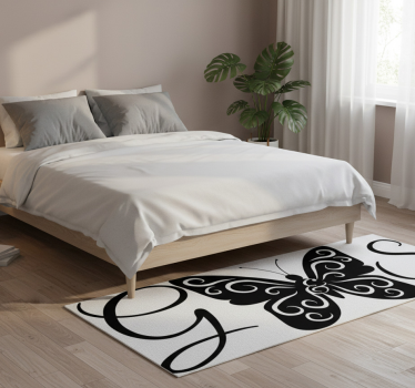 Bedroom carpet butterfly with letters - TenStickers
