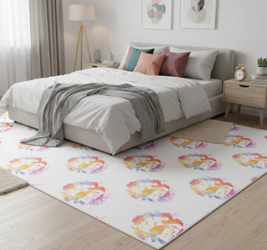 Bedroom carpet cosmic girl vibrant collage design - TenStickers