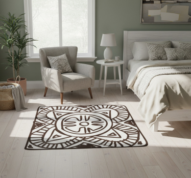 Bedroom carpet with ethnic floral design - TenStickers