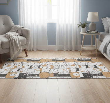 Bedroom carpet featuring adorable seamless dogs - TenStickers