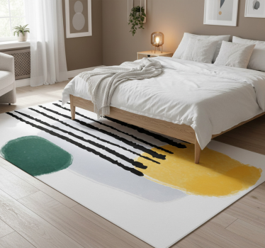 Bedroom carpet featuring rianning abstract art - TenStickers