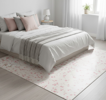 Bedroom carpet featuring small pink flower trees - TenStickers