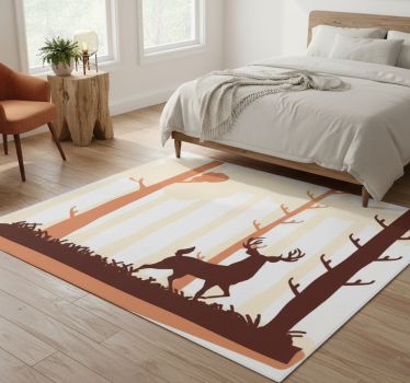 Bedroom carpet forest and deer design - TenStickers