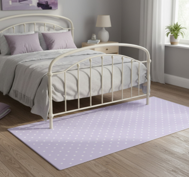 Bedroom carpet in a purple and white dot pattern - TenStickers
