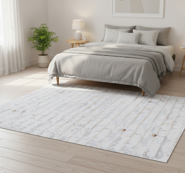 Bedroom carpet in a white brick pattern with wear - TenStickers