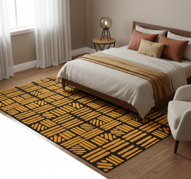 Bedroom carpet in african style golden abstract art - TenStickers