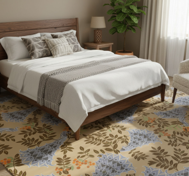 Bedroom carpet in african style gray peacock design - TenStickers