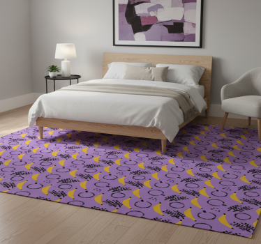 Bedroom carpet in african style purple banana design - TenStickers