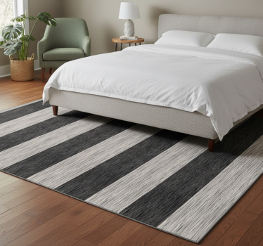 Bedroom carpet in black and white wood effect - TenStickers