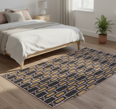 Bedroom carpet in brown and pink geometric design - TenStickers