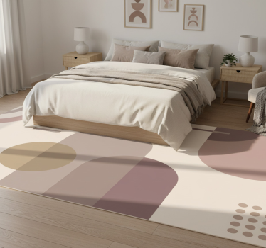 Bedroom carpet in brown geometric modern art - TenStickers