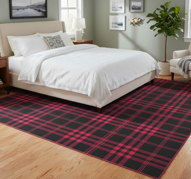Bedroom carpet in christmas tartan design - TenStickers