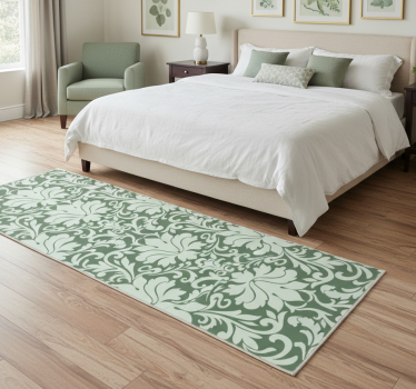 Bedroom carpet in emerald ornamental green - TenStickers