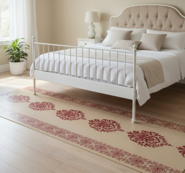 Bedroom carpet in french provincial beige floral design - TenStickers