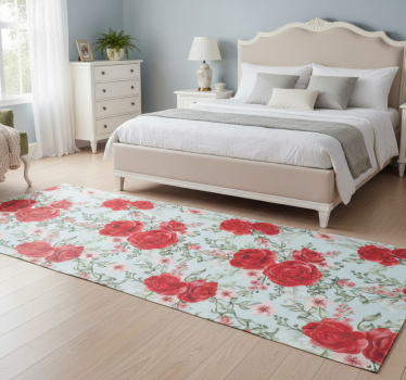 Bedroom carpet in grandmillennial floral style - TenStickers
