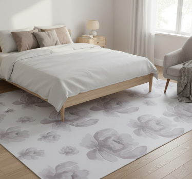 Bedroom carpet in gray 80's floral design - TenStickers