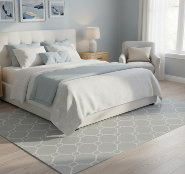 Bedroom carpet in gray geometric hamptons pattern - TenStickers