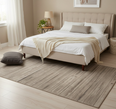 Bedroom carpet in gray rustic horizontal wood - TenStickers