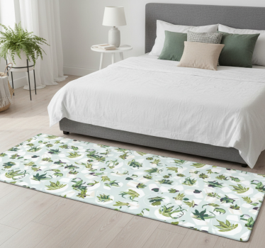 Bedroom carpet in green cactus design - TenStickers