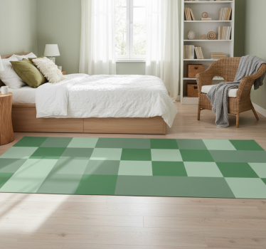 Bedroom carpet in green tile shades - TenStickers