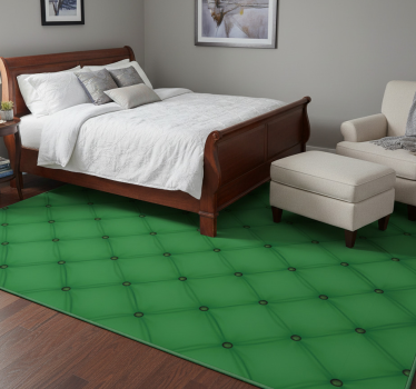 Bedroom carpet in green velour diamond pattern - TenStickers
