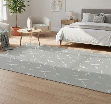 Bedroom carpet in light grey floral design - TenStickers
