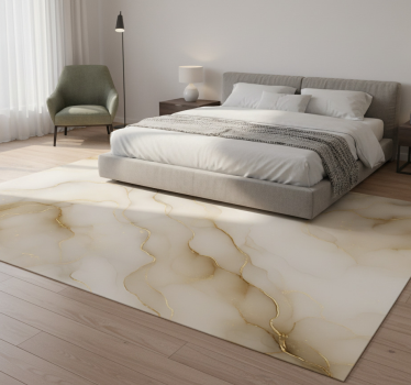Bedroom carpet in marble with gold design - TenStickers