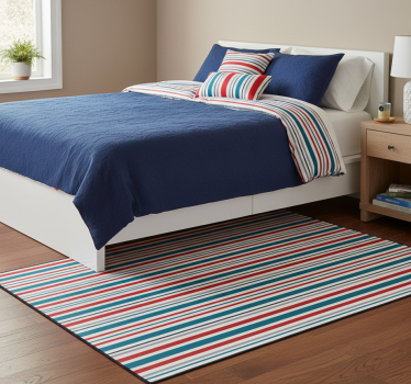 Bedroom carpet in marine retro striped design - TenStickers