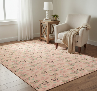 Bedroom carpet in neutral shades with butterflies - TenStickers