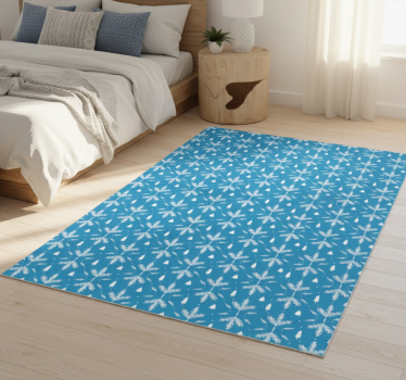 Bedroom carpet in nordic folk blue style - TenStickers