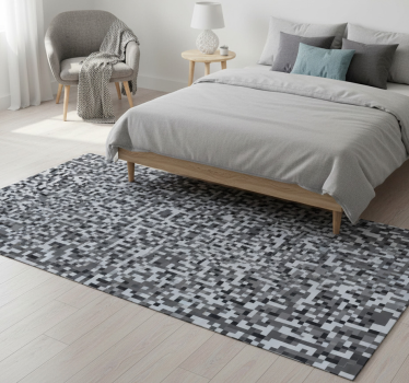 Bedroom carpet in nordic style grey shaded squares - TenStickers