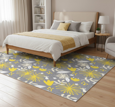 Bedroom carpet in pantone vintage floral design - TenStickers