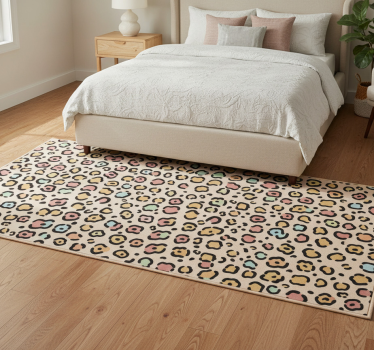 Bedroom carpet in pastel leopard print - TenStickers