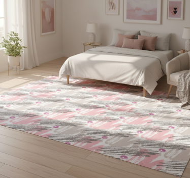 Bedroom carpet in pink and grey paint strokes - TenStickers
