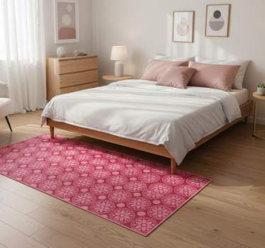 Bedroom carpet in pink korean circles - TenStickers