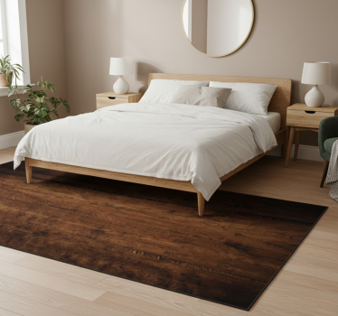 Bedroom carpet in raw dark brown wood finish - TenStickers