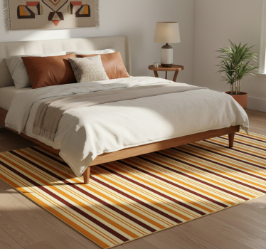 Bedroom carpet in retro orange and brown pattern - TenStickers