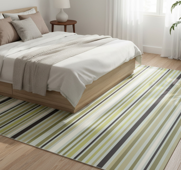 Bedroom carpet in shades of green geometric lines - TenStickers